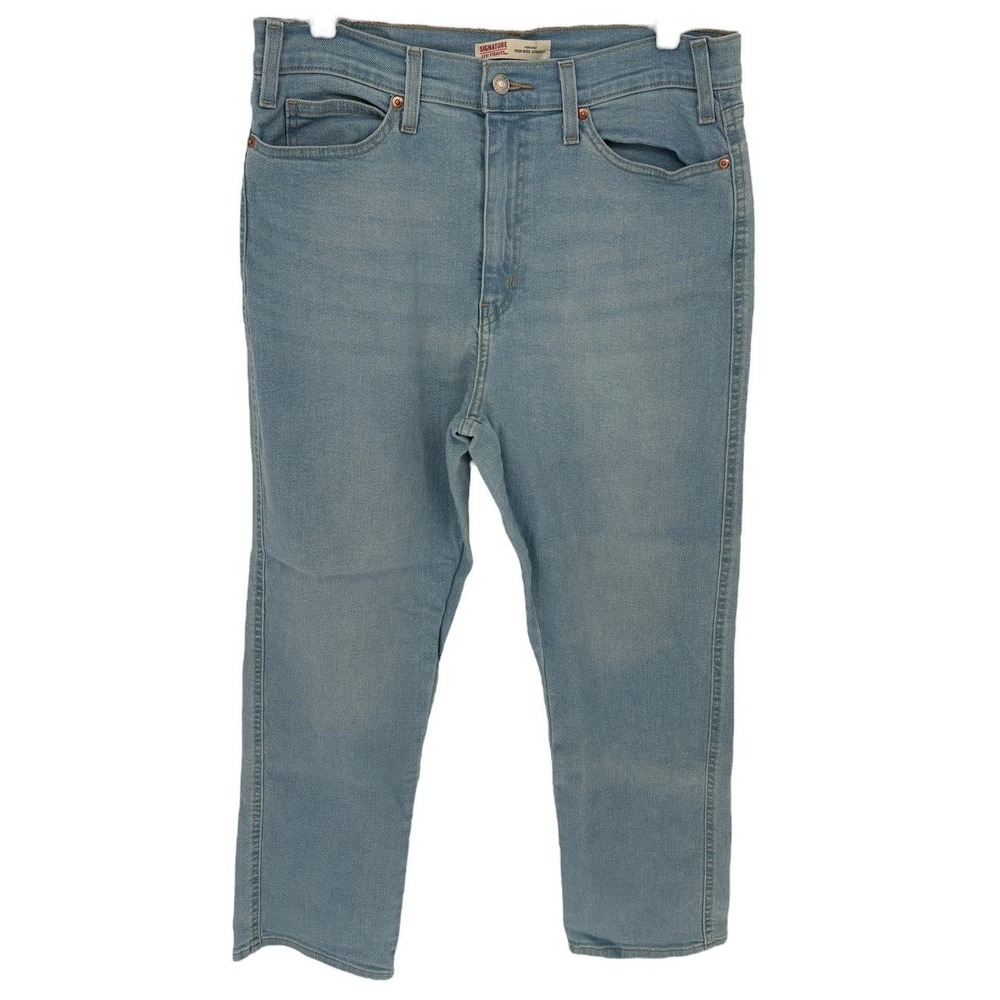 Signature by Levi Strauss Heritage High Rise Straight Light Wash Jeans (Size 12)